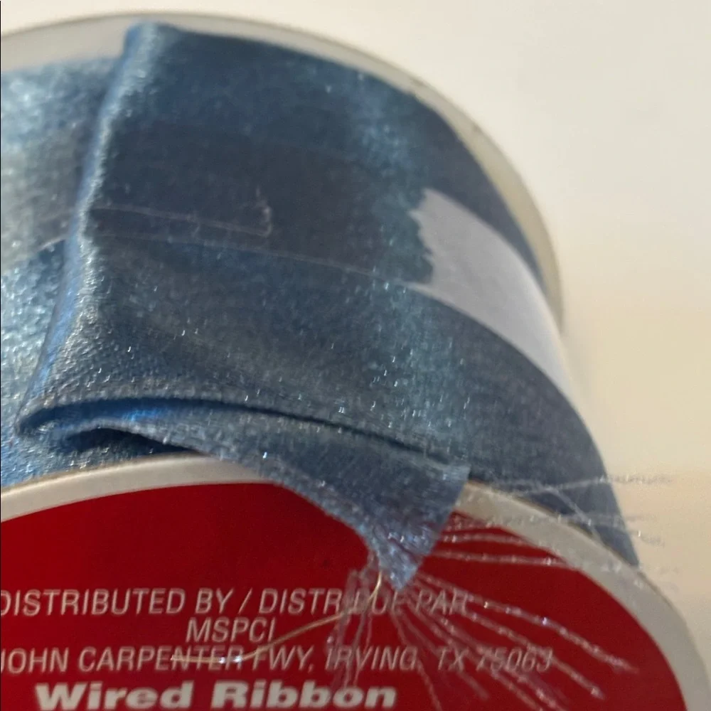 Cornflower Blue Satin Ribbon Wired Ribbon set of 6 Light blue Satin Ribbon